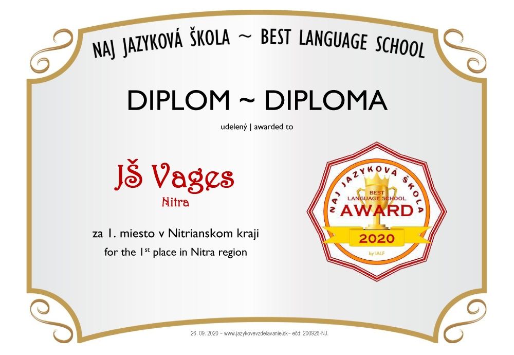 1. miesto v Nitrianskom kraji